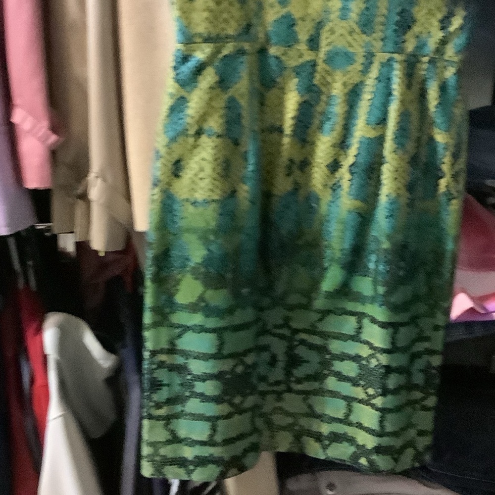 Muse Green and Yellow Patterned Mini Dress - Picture 6 of 6